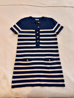 Sunday Up Striped Mini Dress in Blue & Cream Like New S